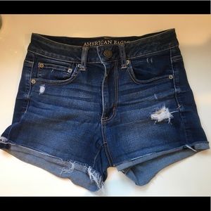 Super stretch high rise jean shorts